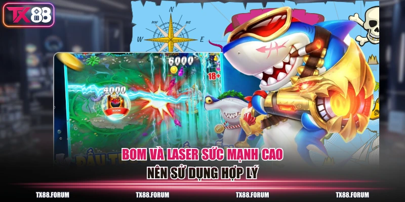 Bắn Cá Xèng TX88 - 29 Sinh Vật, Boss X1000 Lên Đến 1 Tỷ Đồng 4 Bom và laser sức mạnh cao nên sử dụng hợp lý