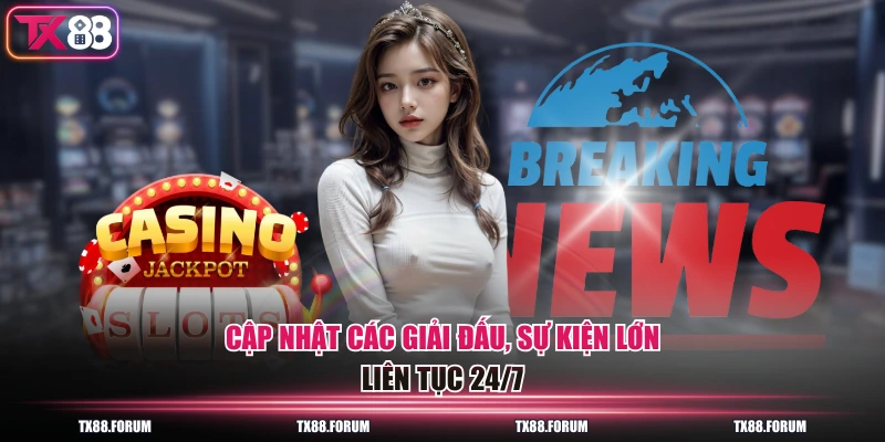 Cập nhật các giải đấu, sự kiện lớn  liên tục 24/7