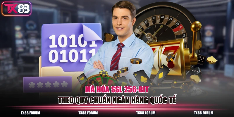 Mã hóa SSL 256-bit theo quy chuẩn ngân hàng quốc tế