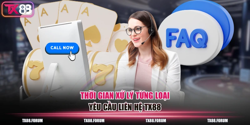 4 Kênh Liên Hệ TX88 Phản Hồi < 2 Phút Giải Quyết Mọi Vấn Đề 4 Thời gian xử lý từng loại yêu cầu liên hệ TX88